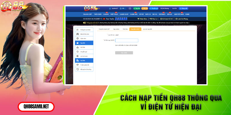 Cách nạp tiền QH88 thông qua ví điện tử hiện đại